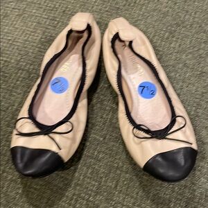 Restricted Beige and Black Ballet Flats (sz 7 1/2)